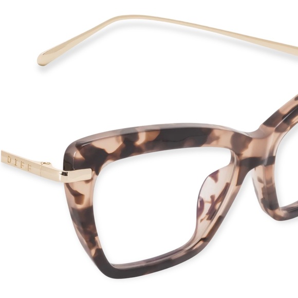 DIFF Mila Bluelight Glasses Himalayan Tortoise Gold Frame Blue Blocking Lenses - Picture 4 of 7